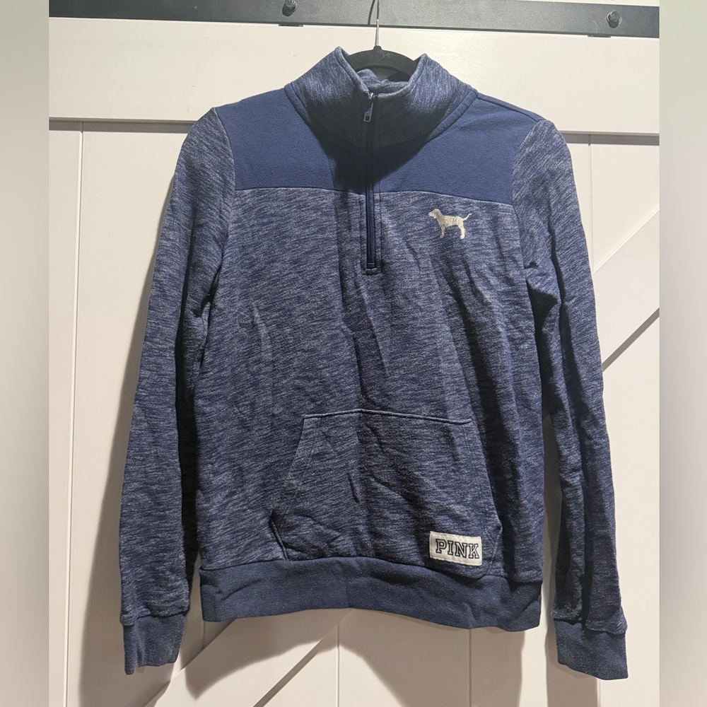 PINK Victoria's Secret Blue 1/4 Zip